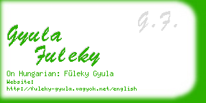 gyula fuleky business card